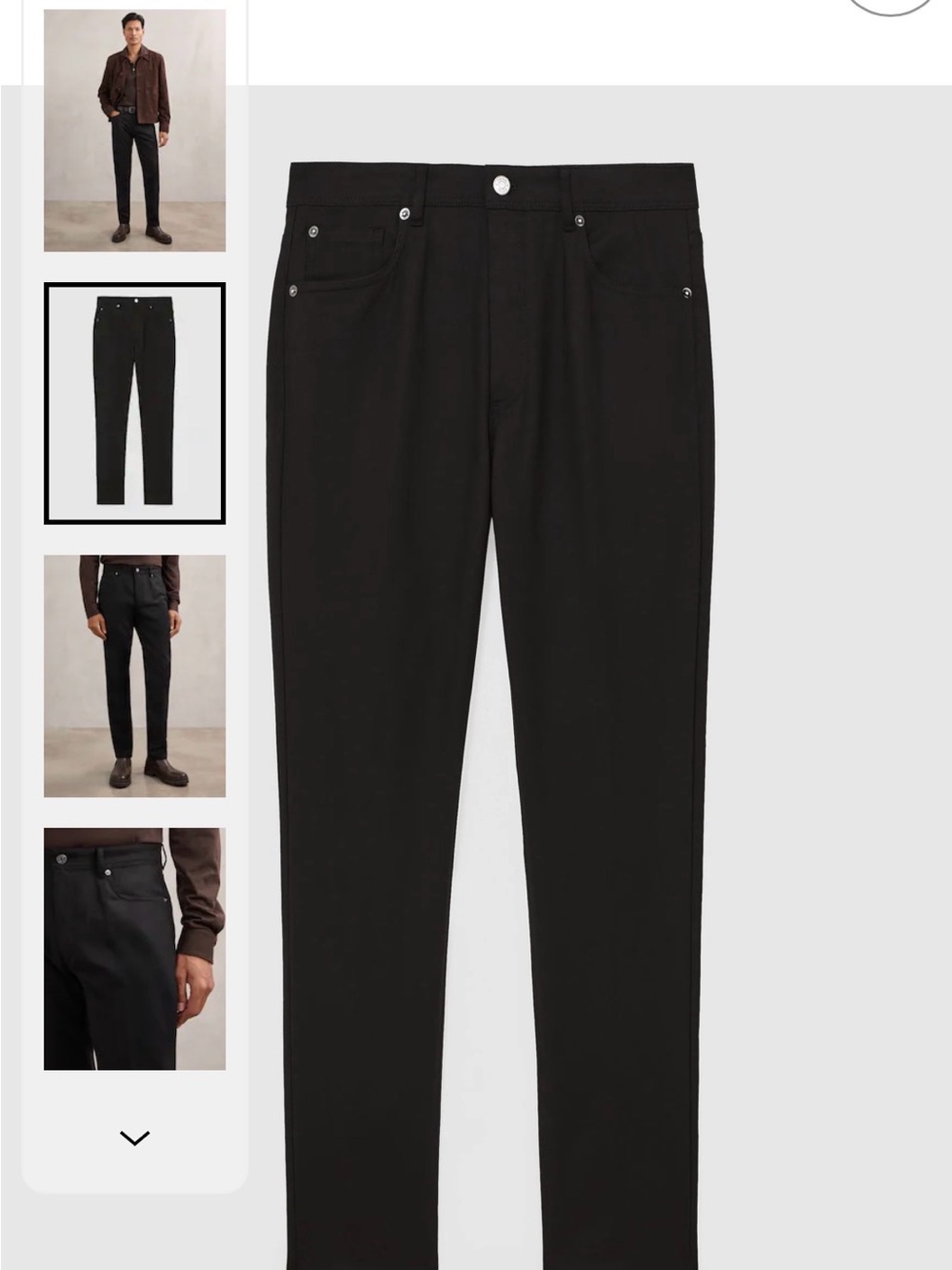 Reiss Black Canterbury Five-Pocket Trousers